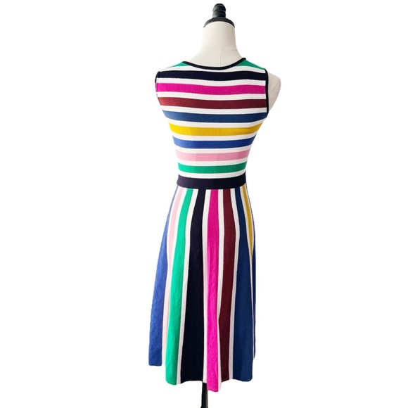 Boden Gracie Striped Knitted Fit and Flare Dress | US 4 - Picture 6 of 11